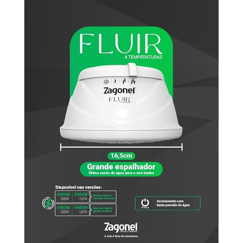 Ducha Fluir 220V 6800W - Zagonel